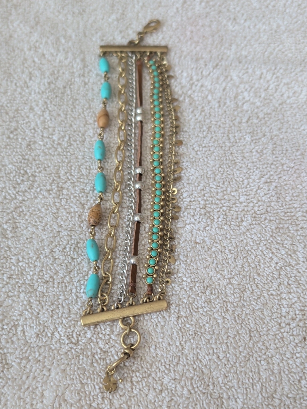 Layered Turquoise Multi-Chain Women's Bracelet